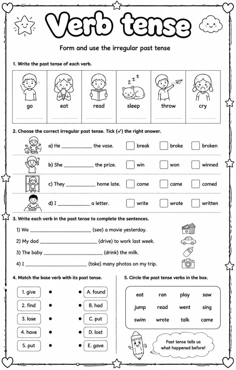 Form and use the irregular past tense