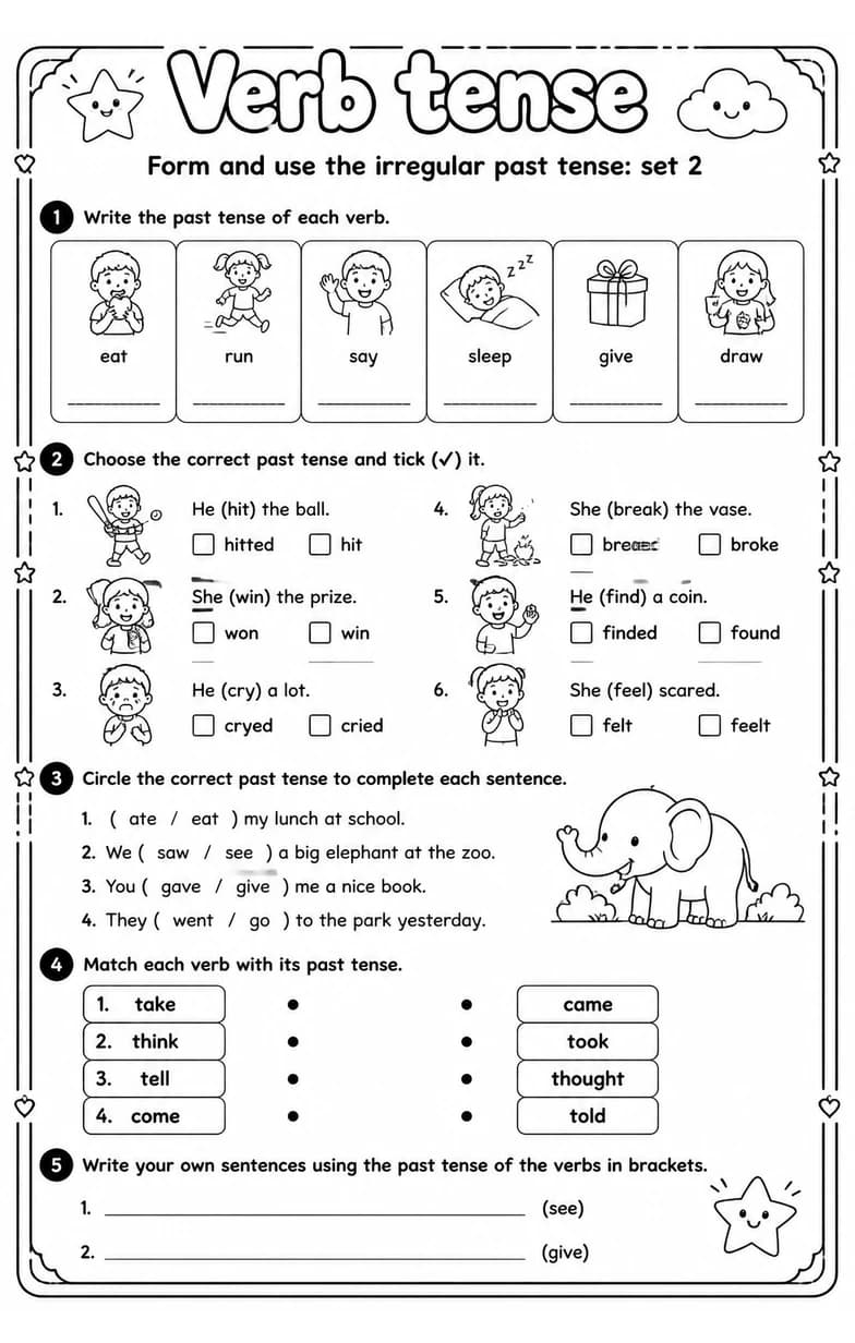Form and use the irregular past tense: set 2