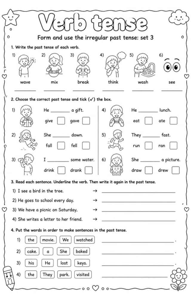 Form and use the irregular past tense: set 3
