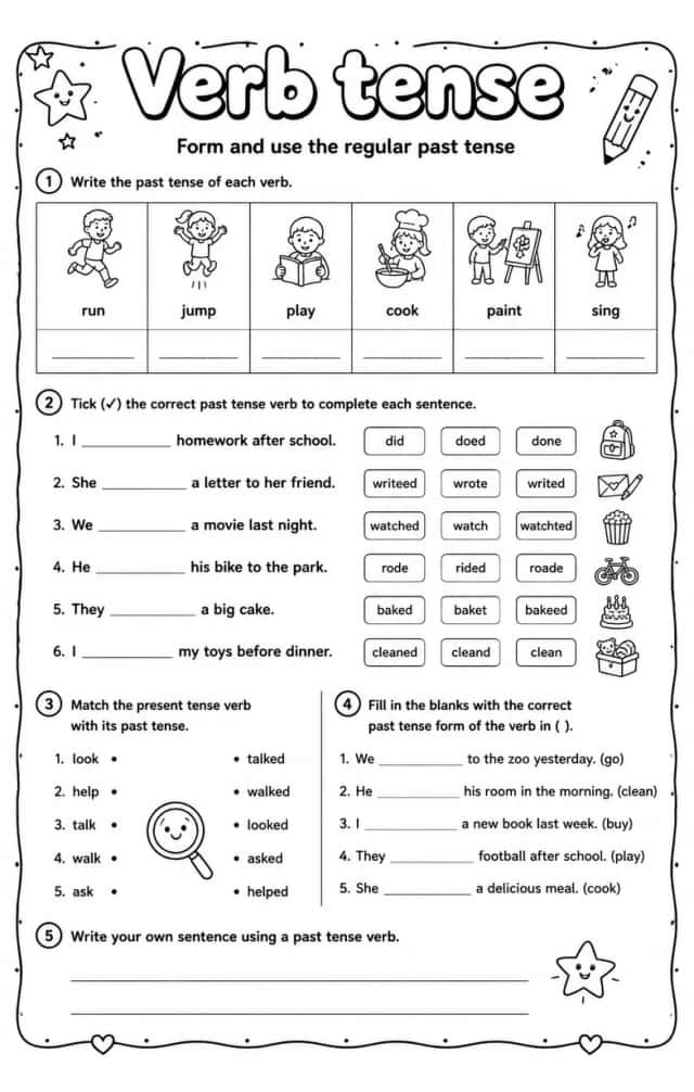 Form and use the regular past tense