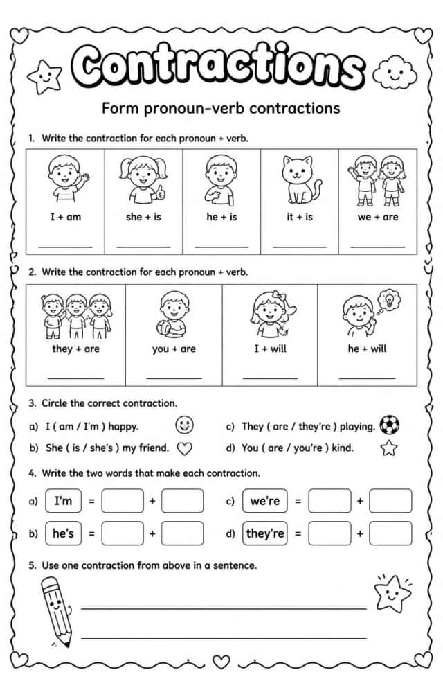 Form pronoun-verb contractions