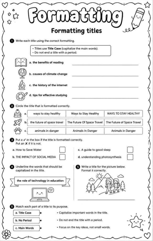 Formatting titles