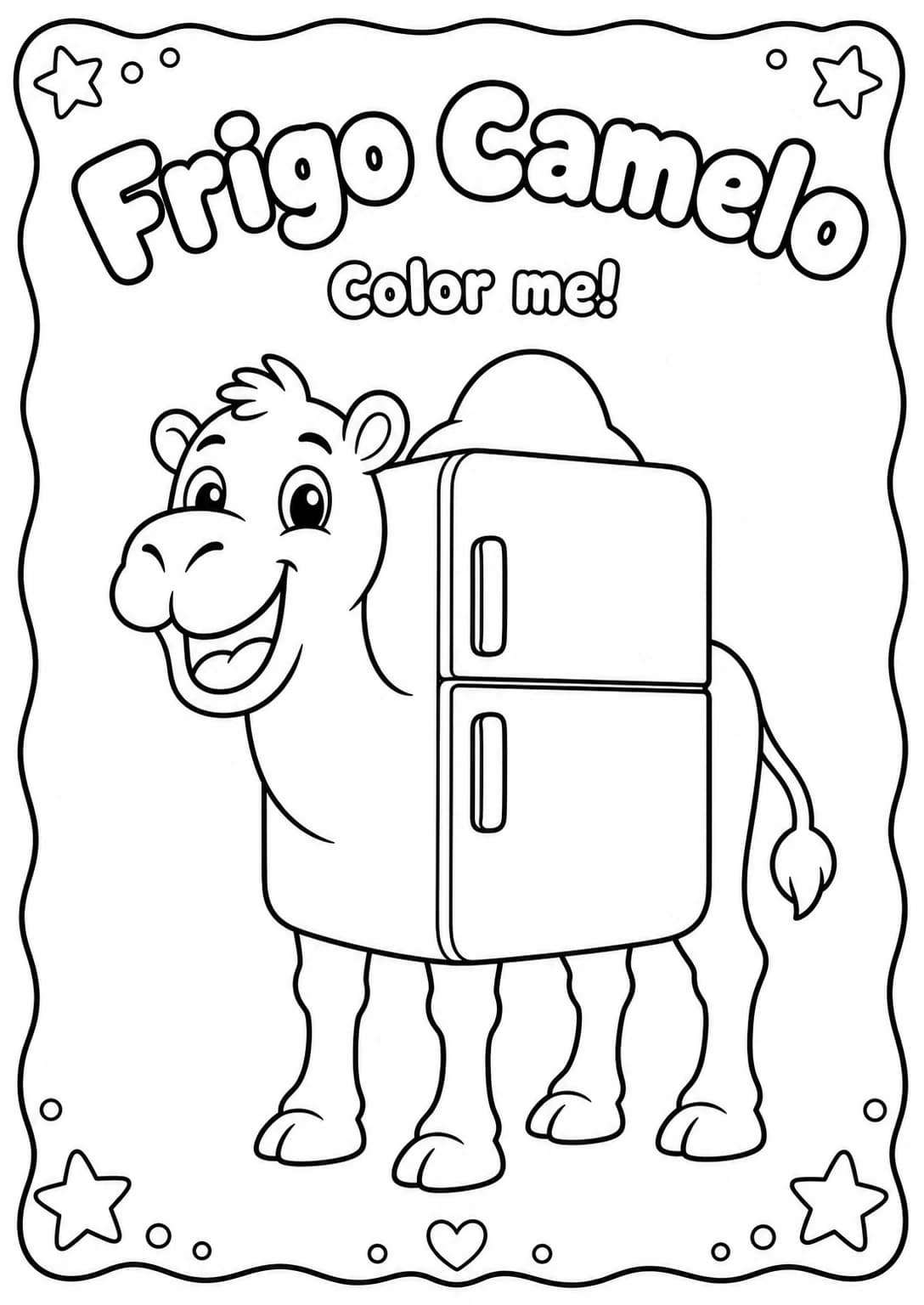 Frigo Camelo Coloring Pages — free printable Kindergarten Art worksheet