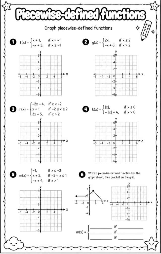 Graph piecewise-defined functions