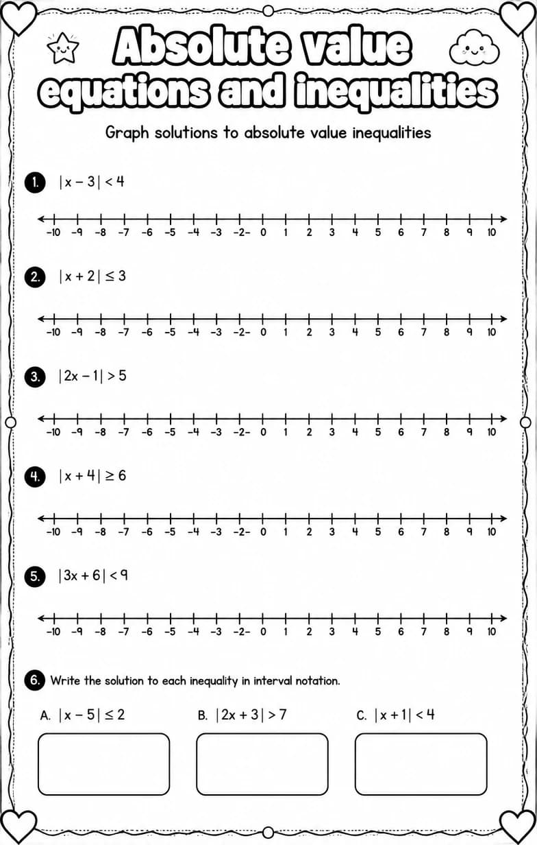 Graph solutions to absolute value inequalities