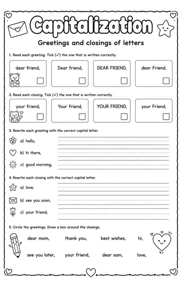 Greetings and closings of letters
