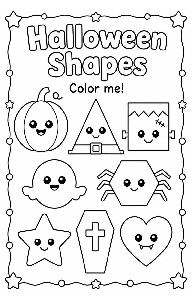 Halloween Shapes Coloring Page