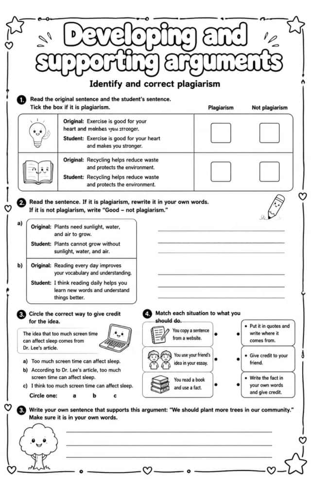 Identify and correct plagiarism