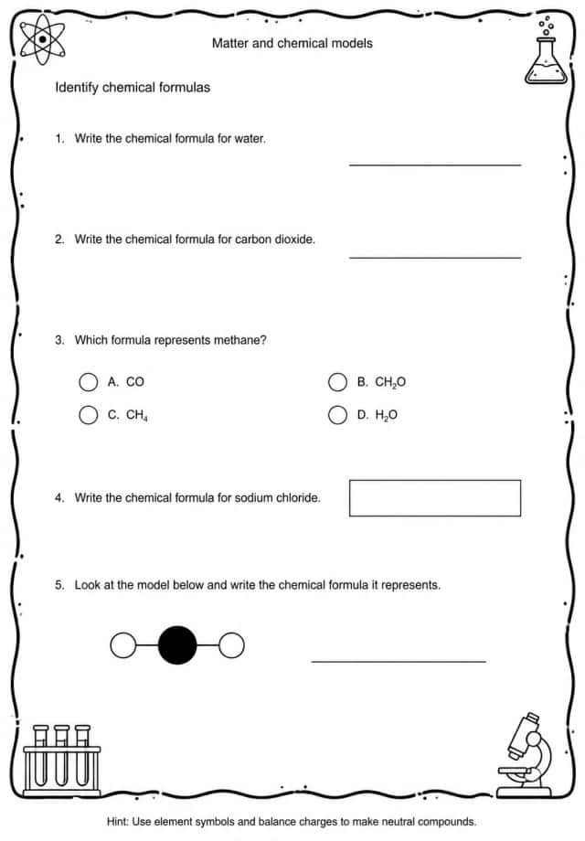 Identify chemical formulas