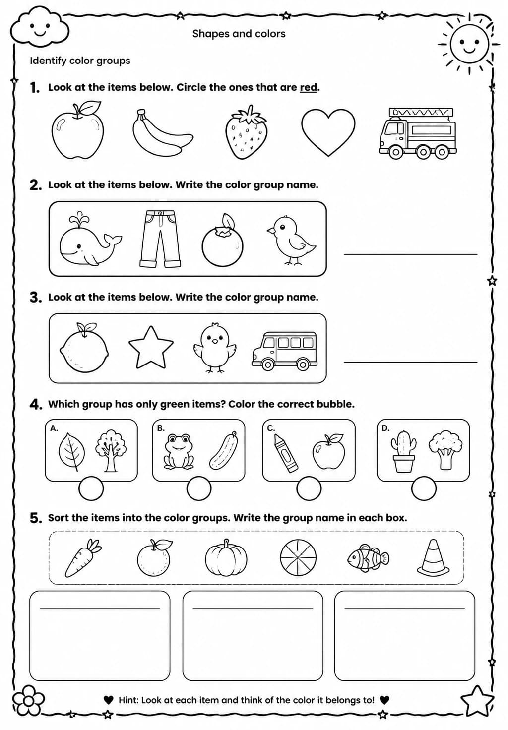 Identify color groups