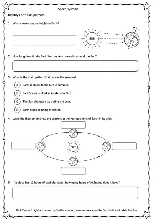 Identify Earth-Sun patterns