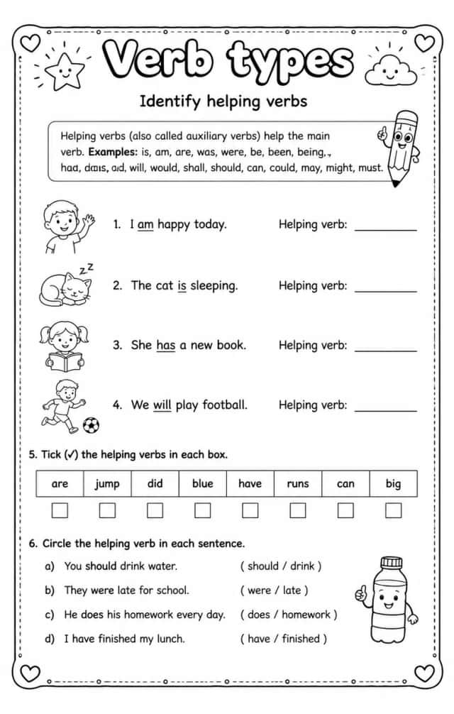 Identify helping verbs