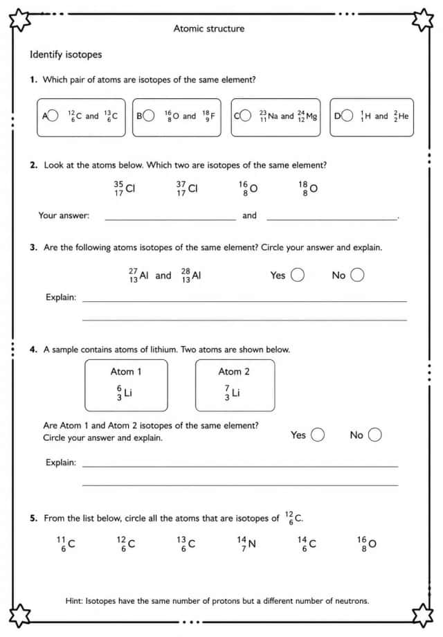 Identify isotopes