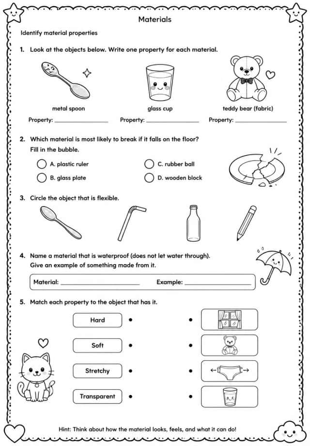 Identify material properties