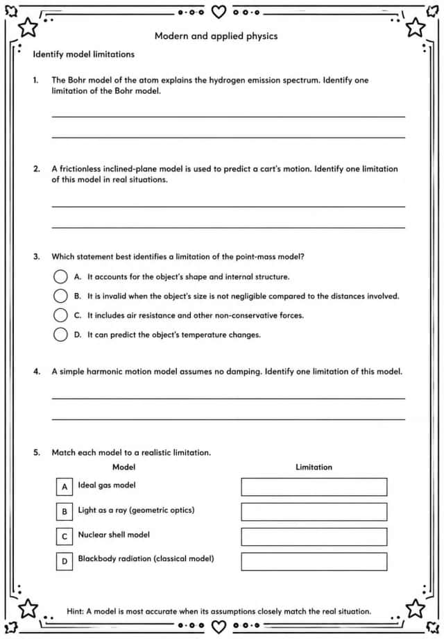 Identify model limitations