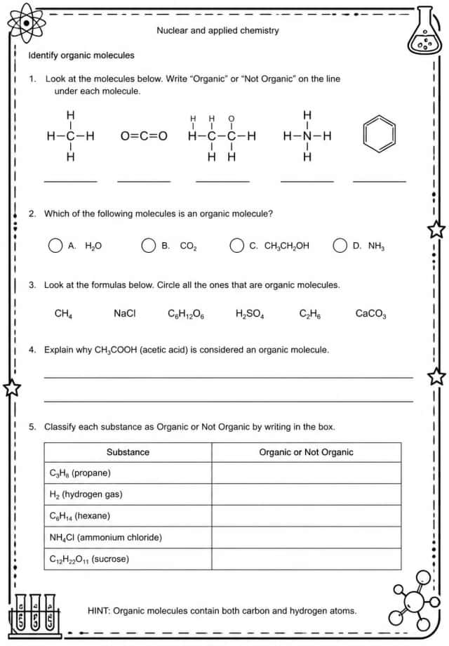 Identify organic molecules