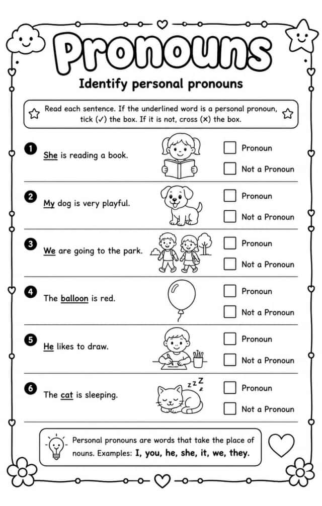 Identify personal pronouns