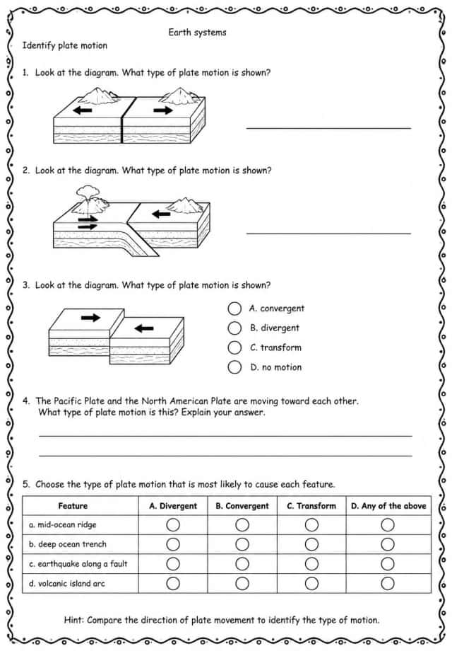 Identify plate motion