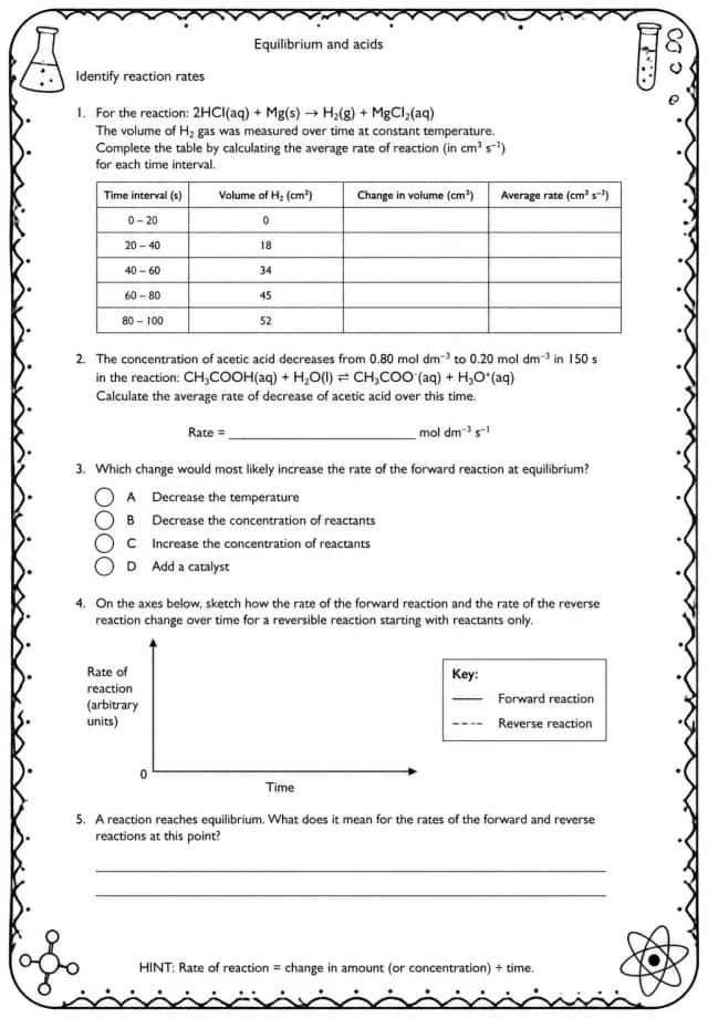 Identify reaction rates