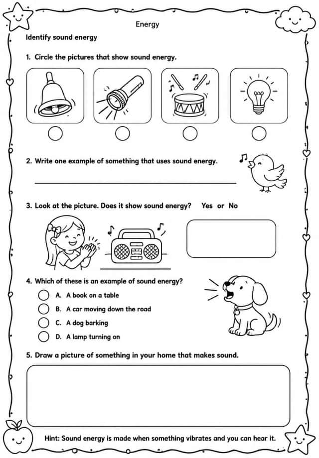 Identify sound energy