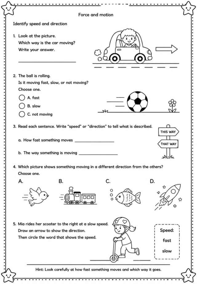 Identify speed and direction