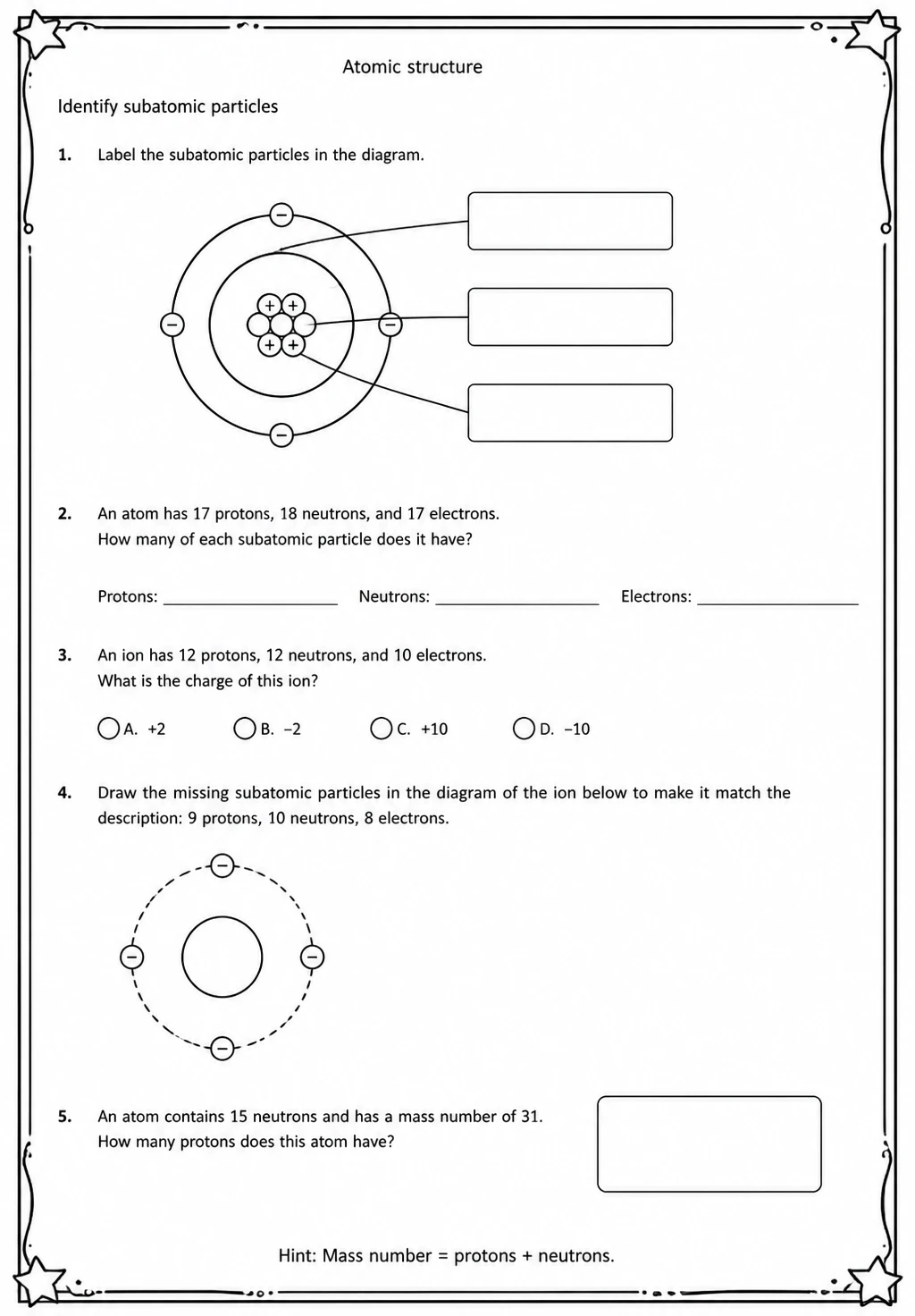 Identify subatomic particles