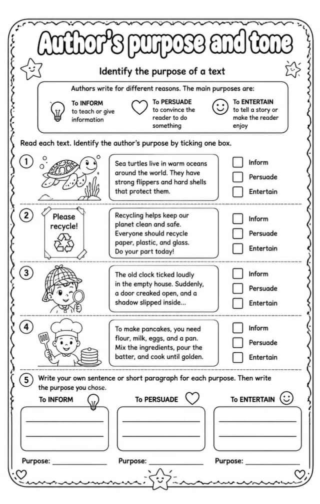 Identify the purpose of a text