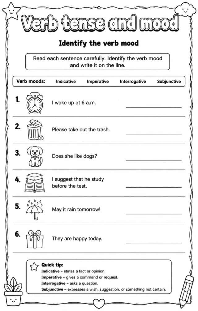 Identify the verb mood