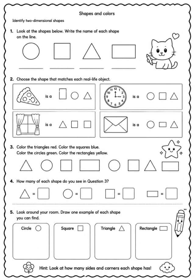 Identify two-dimensional shapes