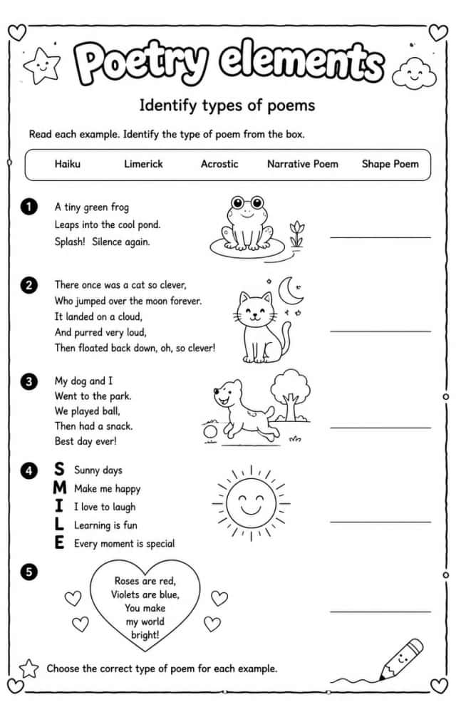 Identify types of poems
