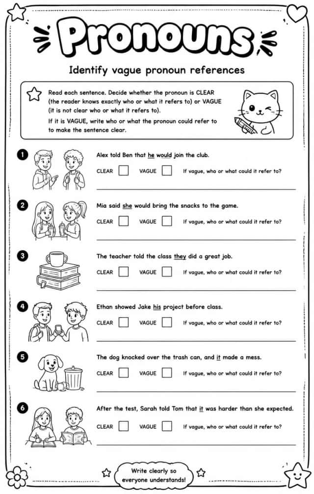 Identify vague pronoun references