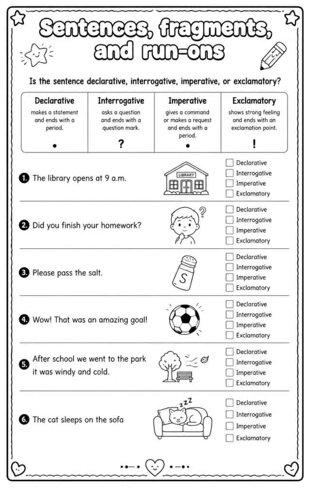 Is the sentence declarative, interrogative, imperative, or exclamatory?