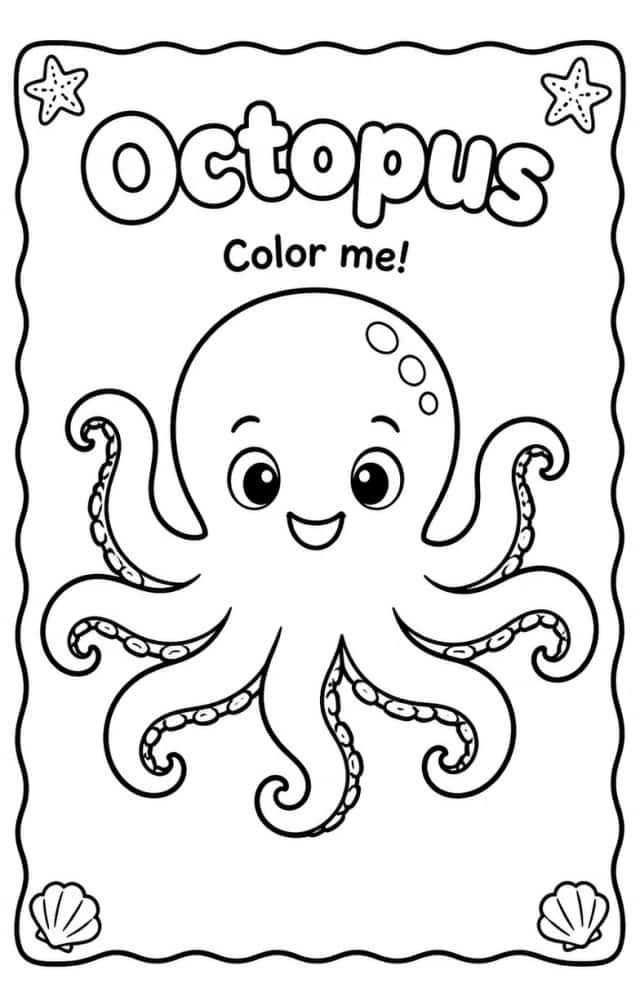 Ocean Animal Coloring Pages Pack 2