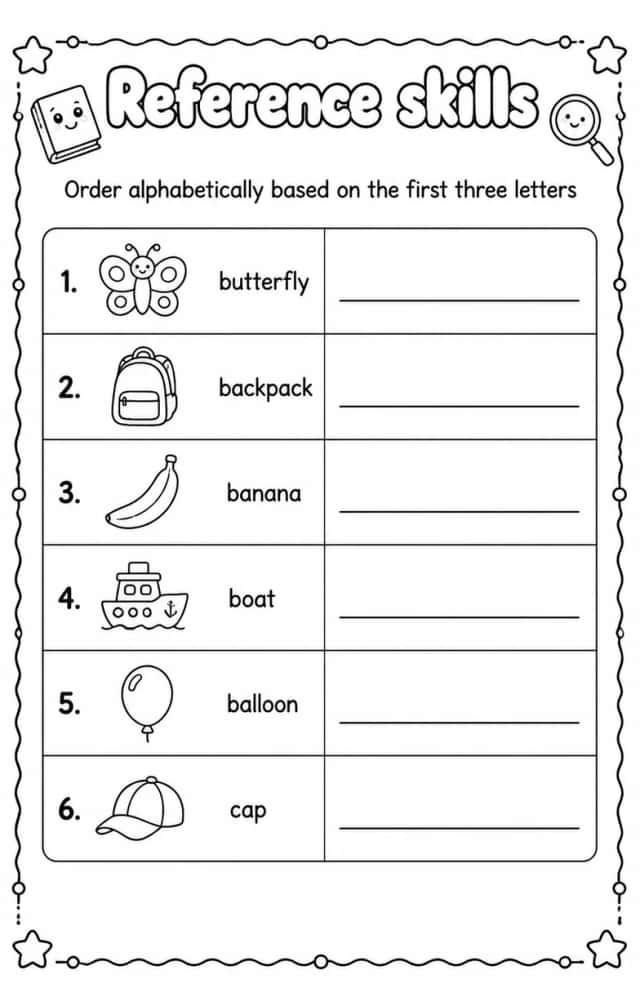 Order alphabetically based on the first three letters