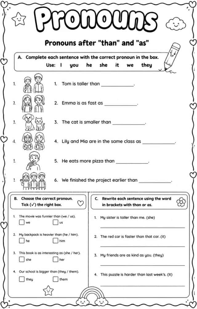Pronouns after "than" and "as"