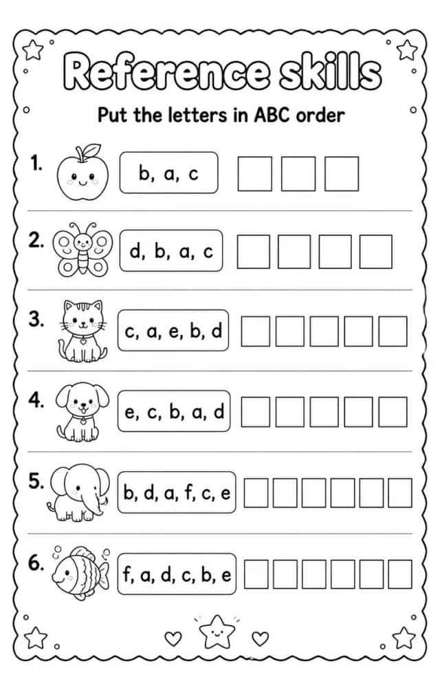 Put the letters in ABC order