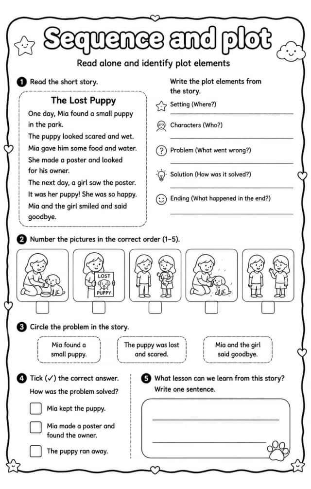 Read alone and identify plot elements