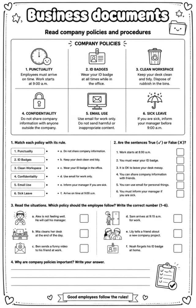 Read company policies and procedures