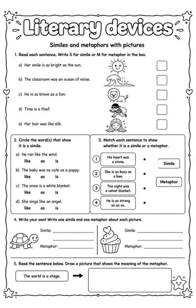 Similes and metaphors with pictures
