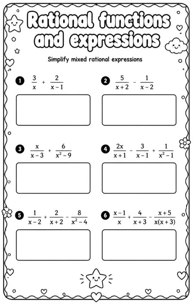Simplify mixed rational expressions