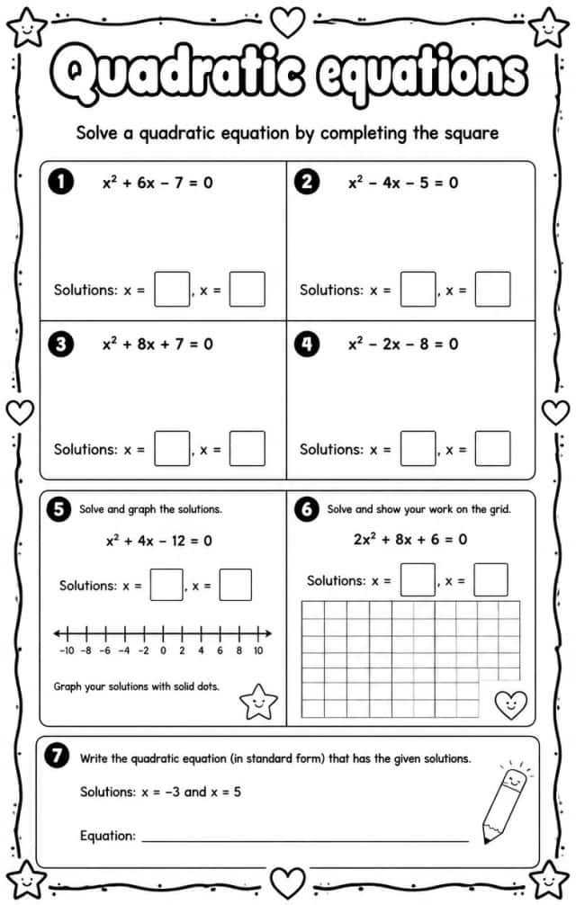 Solve a quadratic equation by completing the square