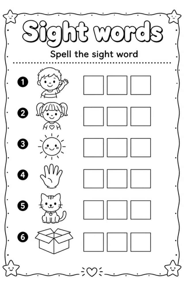 Spell the sight word