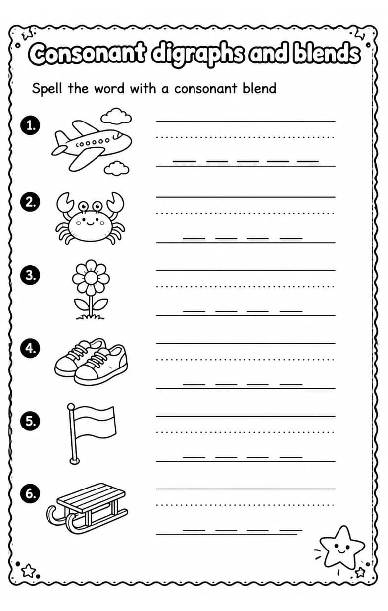 Spell the word with a consonant blend — free printable Grade 2 English & Reading worksheet
