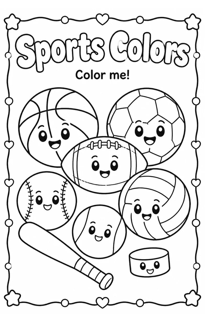 Sports Colors Coloring Page