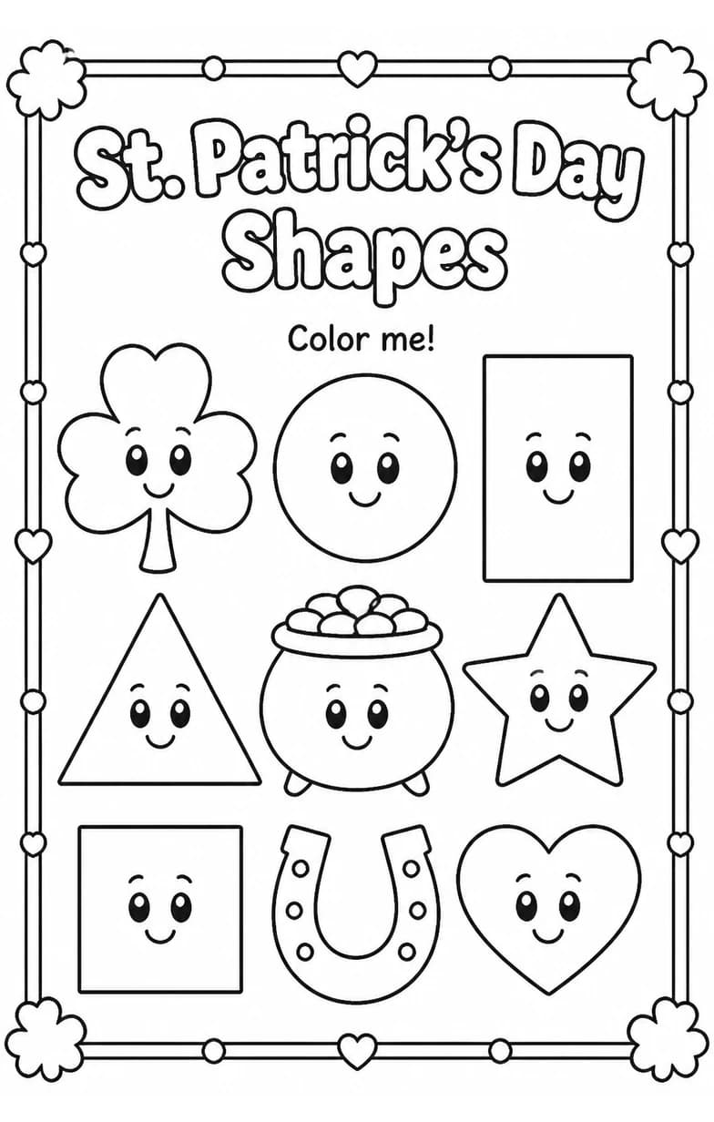 St. Patrick's Day Shapes Coloring Page