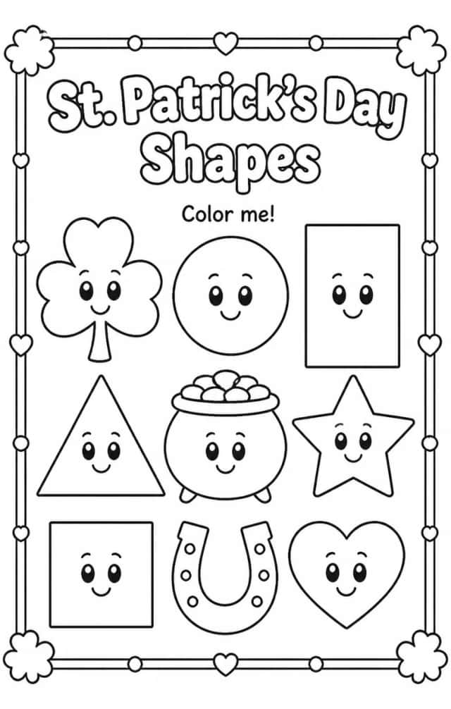 St. Patrick's Day Shapes Coloring Page