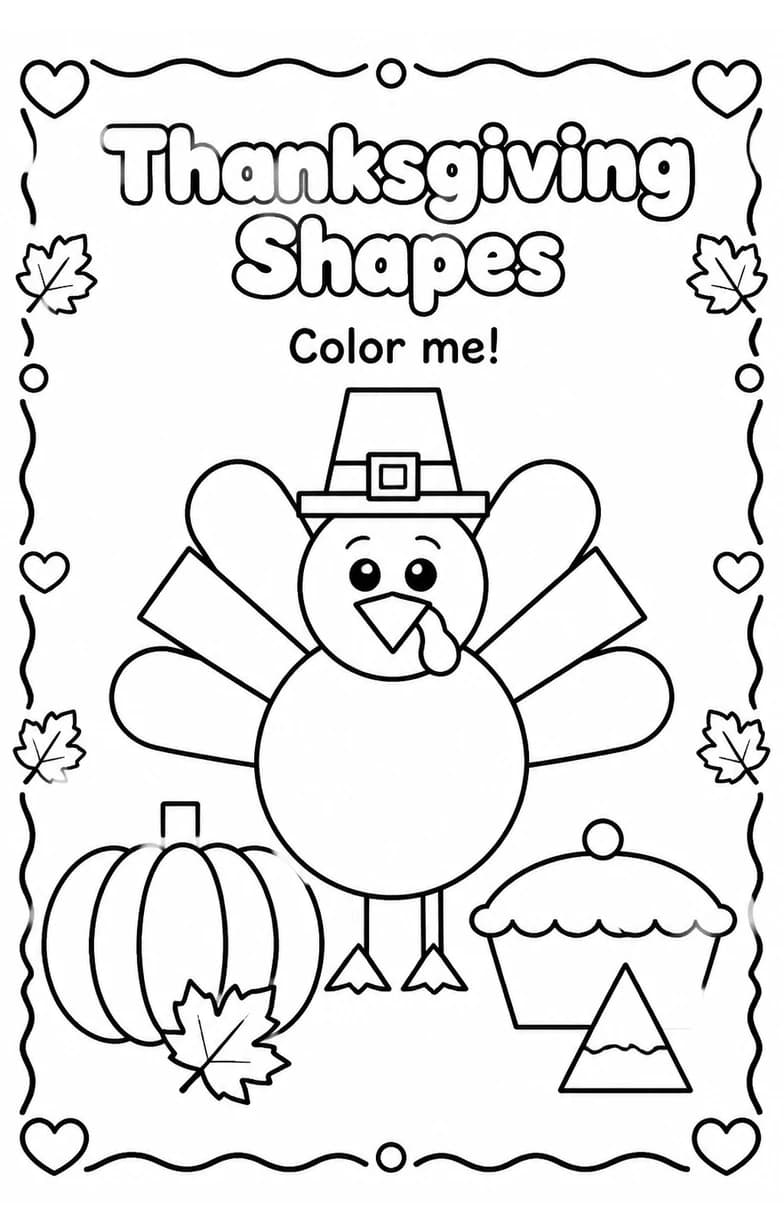 Thanksgiving Shapes Coloring Page