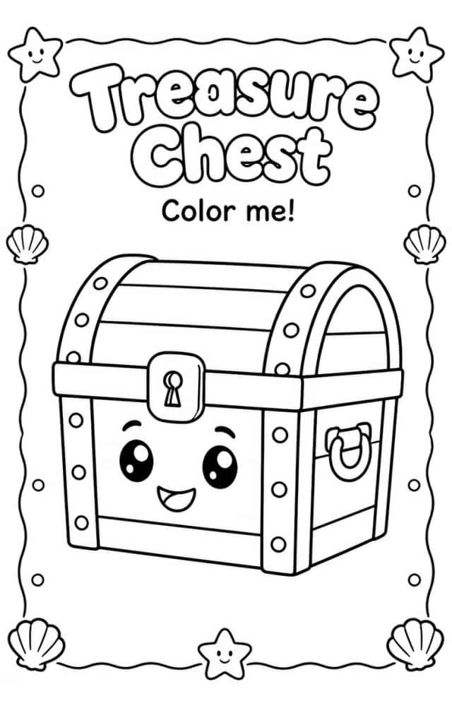 Treasure Chest Coloring Pages