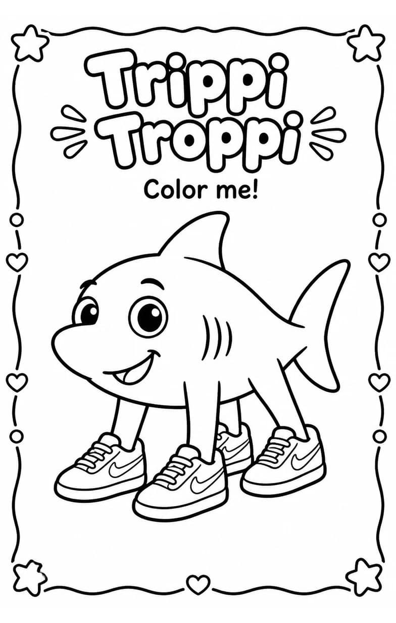 Trippi Troppi Coloring Pages — free printable Kindergarten Art worksheet
