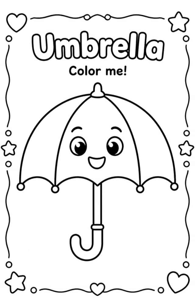 Umbrella Coloring Pages
